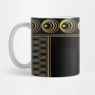 Vintage Retro black and gold  art deco pattern Mug